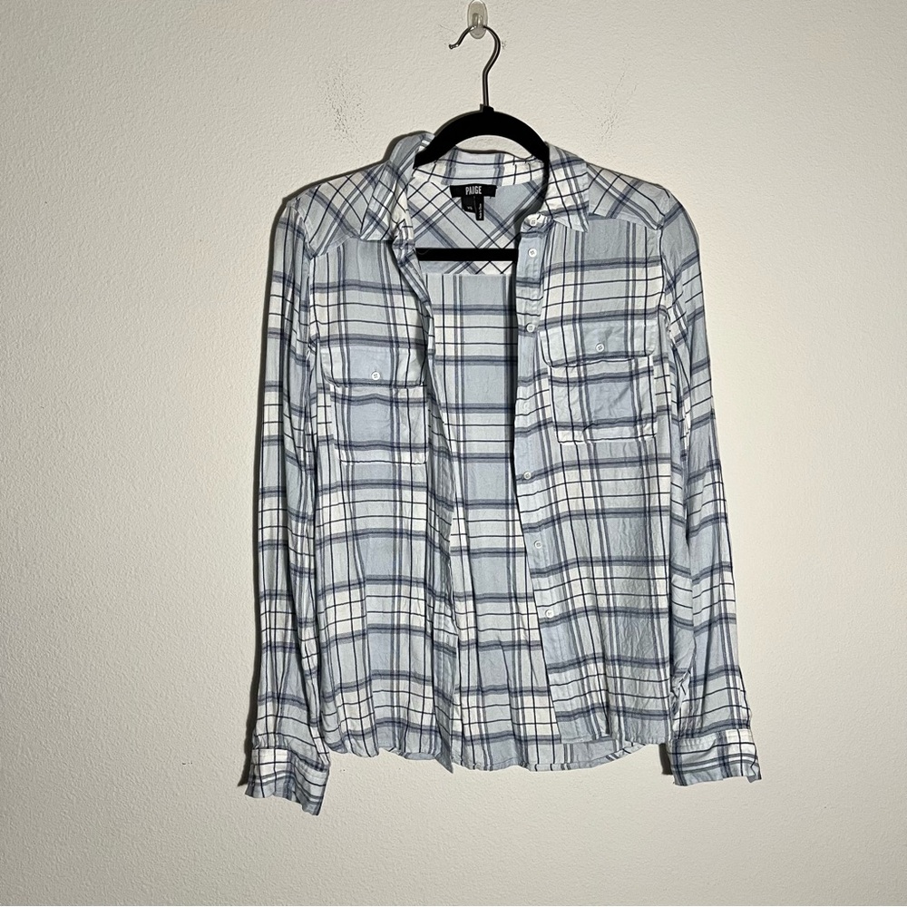 Paige Light Blue Flannel Button Up